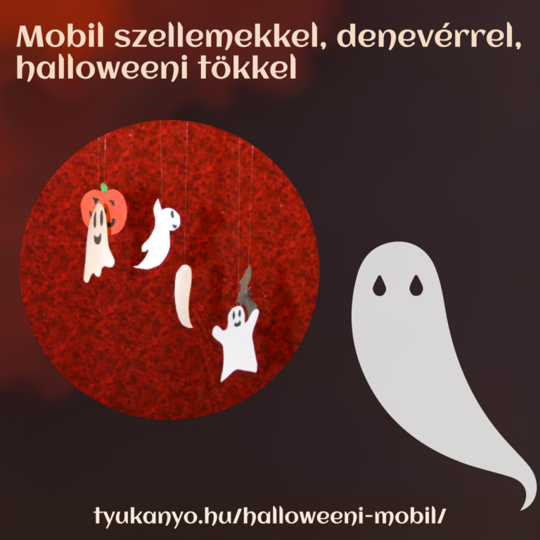 Mobil szellemekkel, denevérrel, halloweeni tökkel